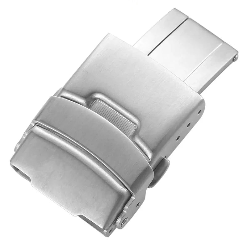 Brushed Stainless Steel Folding Universal Watch Clasp - Silver / 18mm / 20mm / 22mm / 24mm