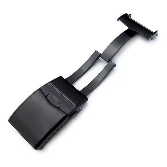 Brushed Stainless Steel Universal Watch Clasp - Black / 18mm / 20mm / 22mm