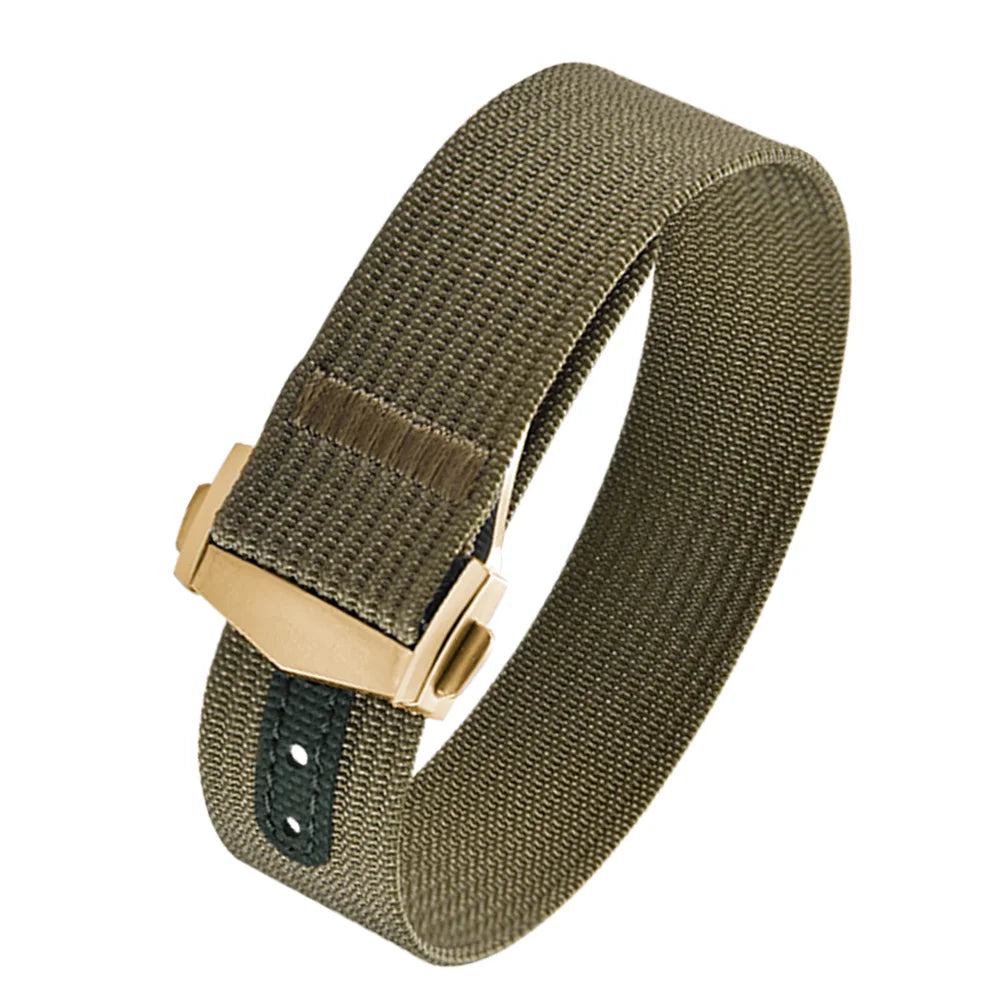 Executive Deployant Clasp Nylon Strap - Green / 18mm / 20mm / 22mm