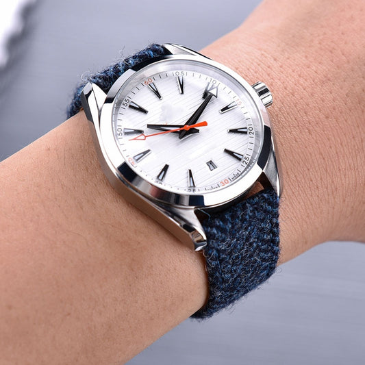 Wool Weave Two Piece Universal Watch Strap - Blue / 18mm / 20mm / 22mm