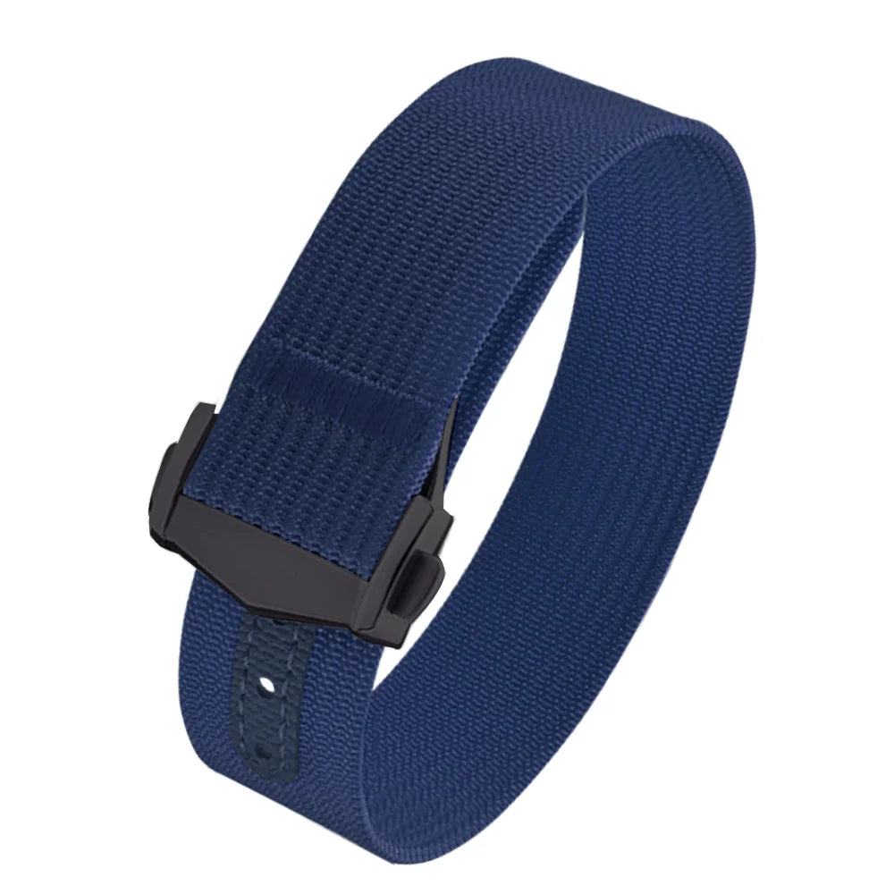 Executive Deployant Clasp Nylon Strap - Blue / 18mm / 20mm / 22mm