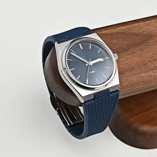 Premium FKM Rubber Strap with Butterfly Clasp For Tissot PRX (40/35mm) - Sky Blue