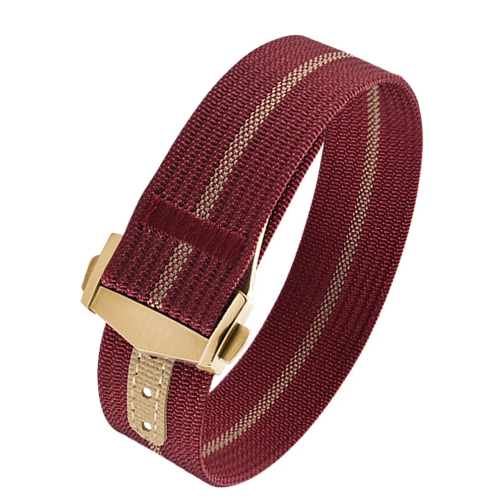 Executive Deployant Clasp Nylon Strap - Red Khaki / 18mm / 20mm / 22mm