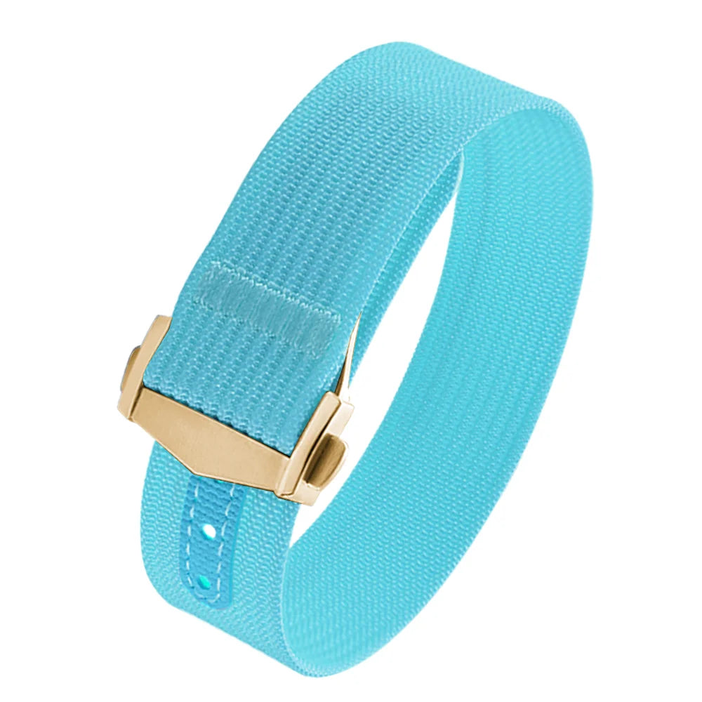 Executive Deployant Clasp Nylon Strap - Sky Blue / 18mm / 20mm / 22mm