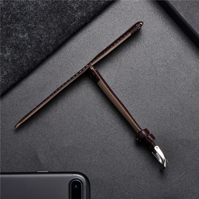 Genuine Calfskin Leather Universal Watch Strap - Black / 18mm / 20mm / 22mm