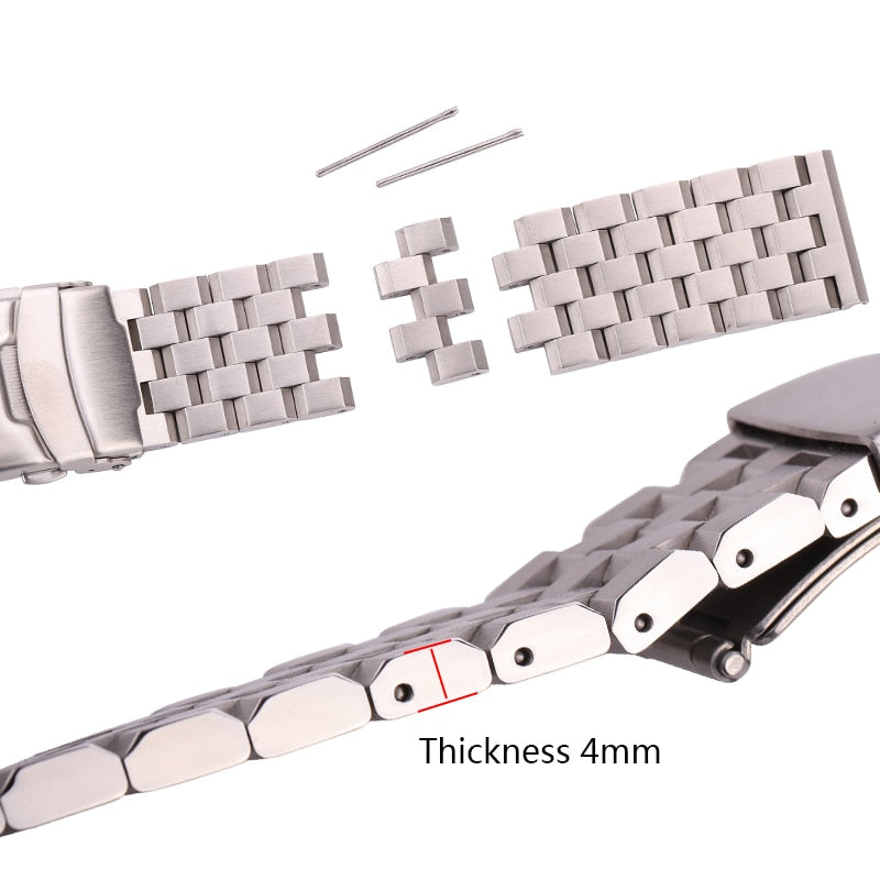 Engineering Brushed Steel Universal Bracelet / 18mm / 20mm / 22mm / 24mm