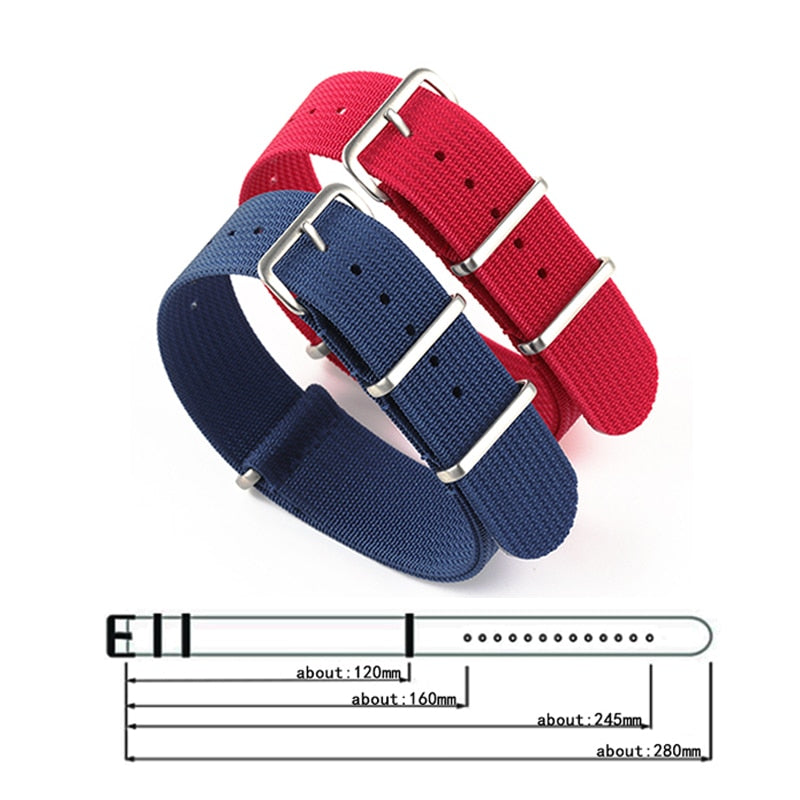 Ribbed Universal Nylon Strap - Orange / 18mm / 20mm / 22mm