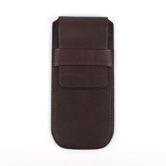 Genuine Leather Watch Pouch - Dark Coffee