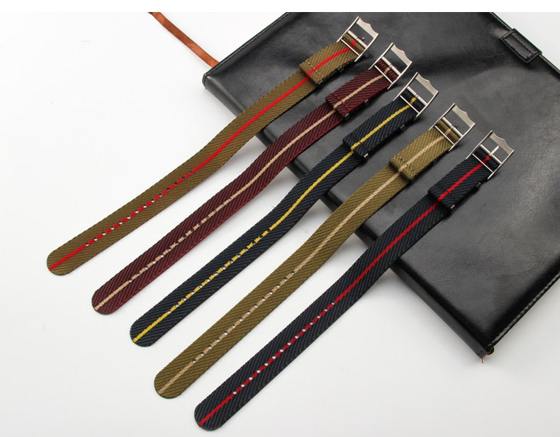 Premium Adjustable Universal Nylon Strap - Khaki / 20mm / 22mm