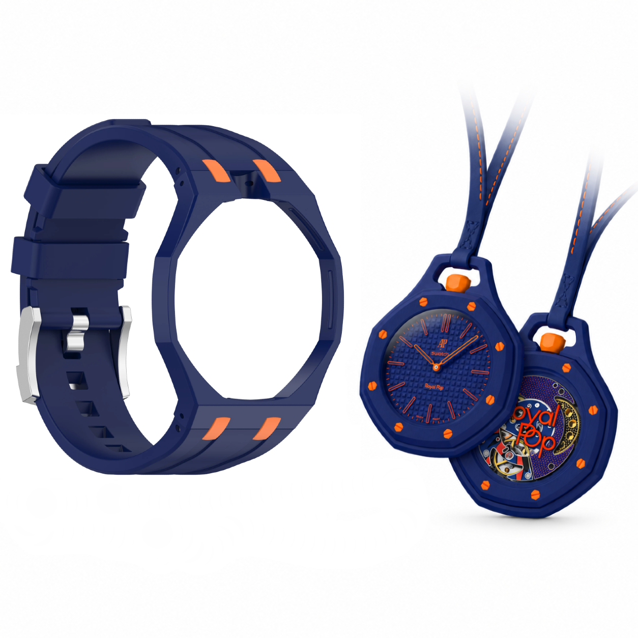 Swatch x AP Royal POP Rubber Strap Case Kit - Blue Orange (3H/12H)