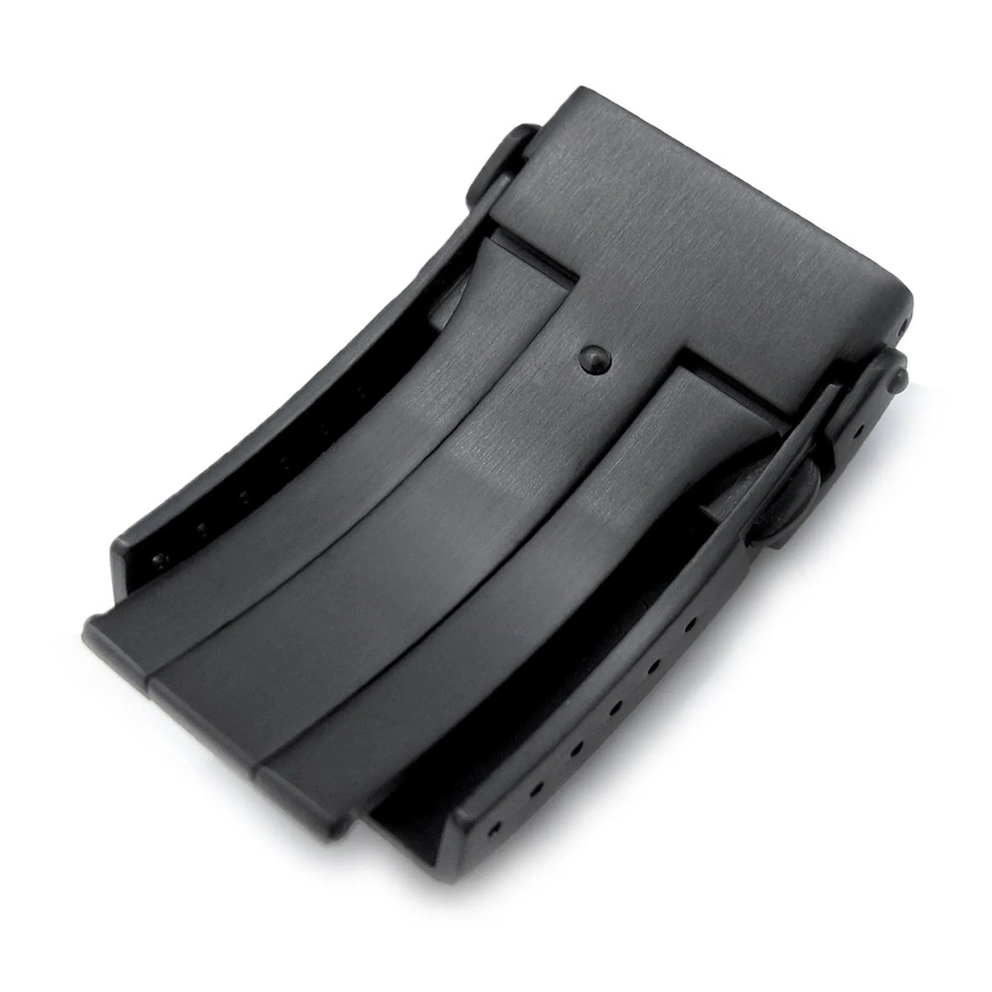 Brushed Stainless Steel Universal Watch Clasp - Black / 18mm / 20mm / 22mm