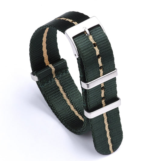 Premium Smooth Universal Nylon Strap - Green Khaki / 20mm / 22mm