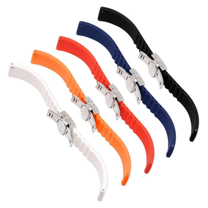 Silicone Butterfly Clasp Quick Release Universal Watch Strap - Black / 18mm / 20mm / 22mm