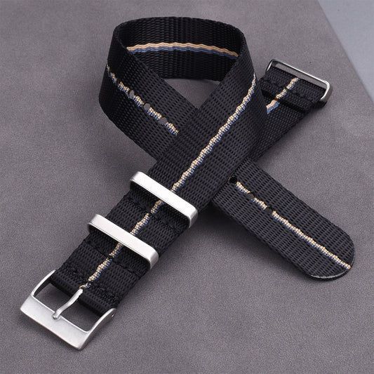 Premium Smooth Universal Nylon Strap - Black Blue Khaki / 20mm / 22mm