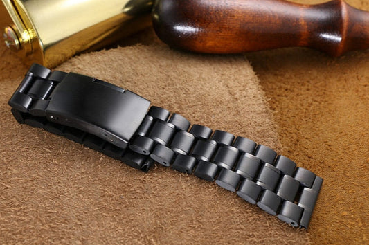 3 Link Stainless Steel Universal Bracelet - Black / 18mm / 20mm / 22mm