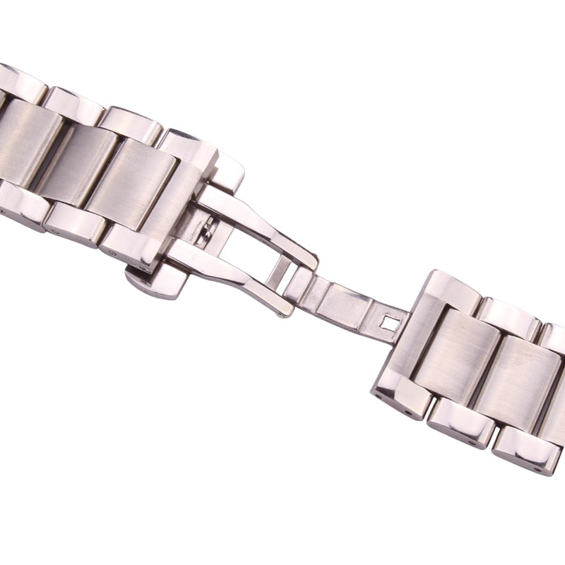 Butterfly Clasp Stainless Steel Universal Bracelet - Middle Brushed / 18mm / 20mm / 22mm