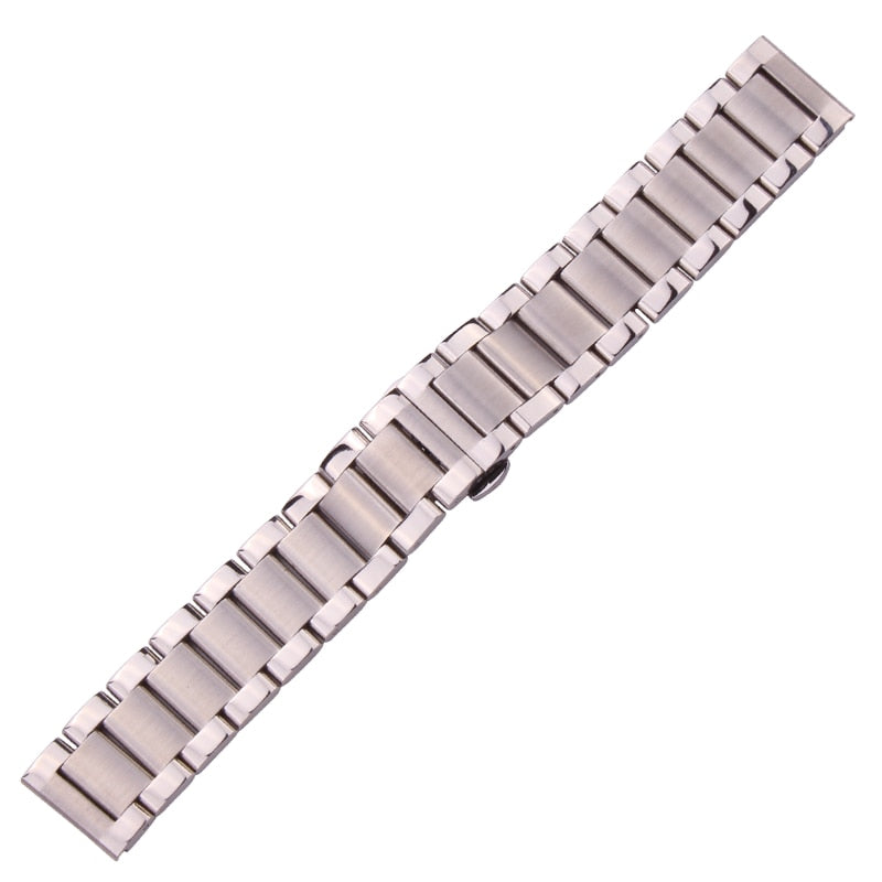 Butterfly Clasp Stainless Steel Universal Bracelet - Middle Brushed / 18mm / 20mm / 22mm