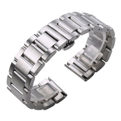 Butterfly Clasp Stainless Steel Universal Bracelet - Brushed / 18mm / 20mm / 22mm