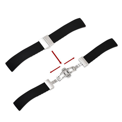 Silicone Butterfly Clasp Quick Release Universal Watch Strap - Blue / 18mm / 20mm / 22mm