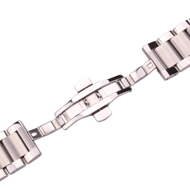Butterfly Clasp Stainless Steel Universal Bracelet - Polished / 18mm / 20mm / 22mm