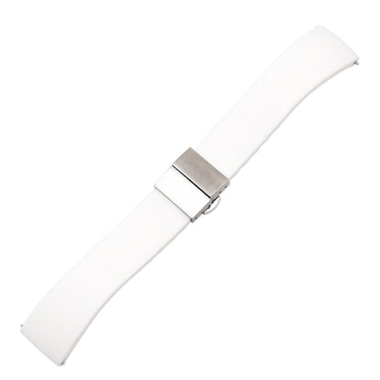 Silicone Butterfly Clasp Quick Release Universal Watch Strap - White / 18mm / 20mm / 22mm