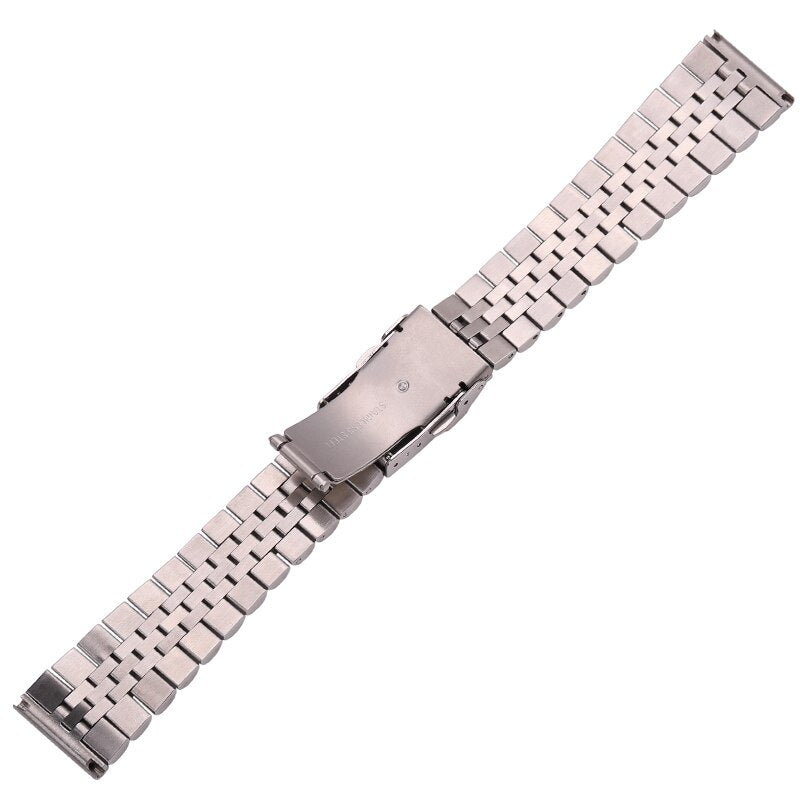 Stainless Steel J-Style Universal Watch Bracelet / 18mm / 20mm / 22mm / 24mm
