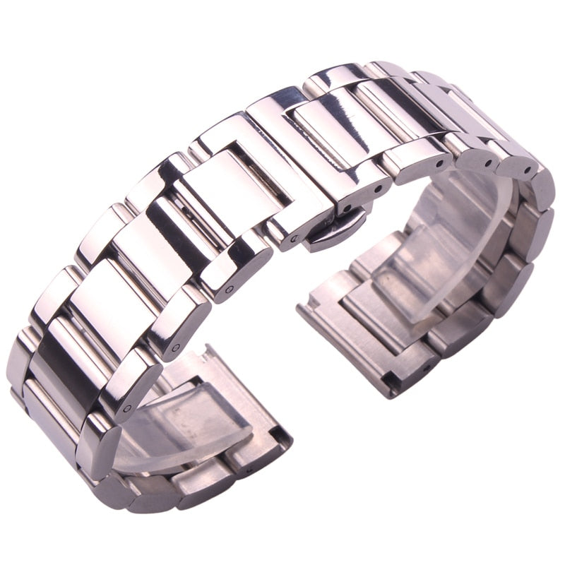 Butterfly Clasp Stainless Steel Universal Bracelet - Polished / 18mm / 20mm / 22mm