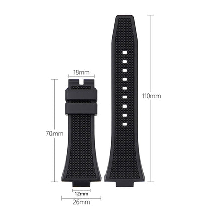 Rubber Waffle Strap For Tissot PRX (40mm) - Black