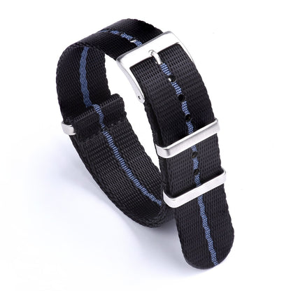 Premium Smooth Universal Nylon Strap - Black Blue / 20mm / 22mm