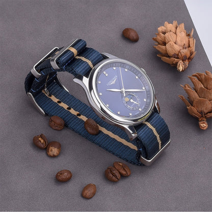 Premium Smooth Universal Nylon Strap - Black Blue / 20mm / 22mm