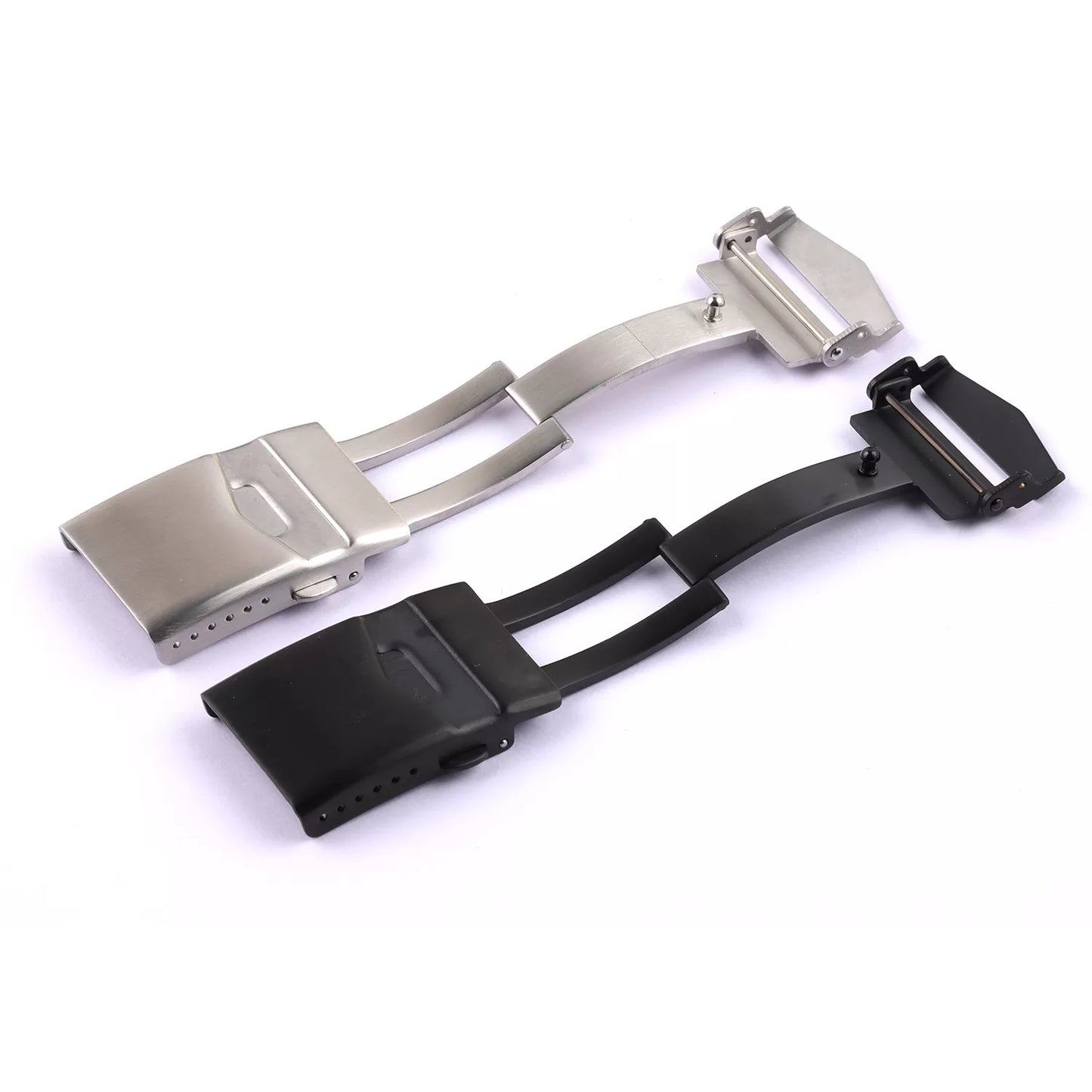 Brushed Stainless Steel Universal Watch Clasp - Silver / 18mm / 20mm / 22mm