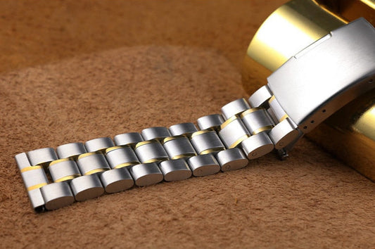 3 Link Stainless Steel Universal Bracelet - Silver Gold / 18mm / 20mm / 22mm