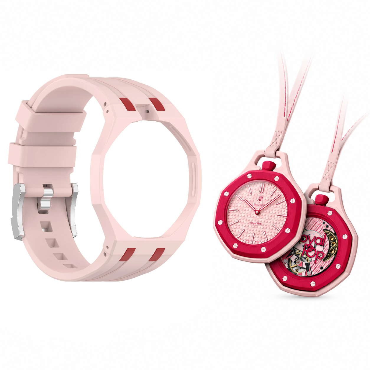 Swatch x AP Royal POP Rubber Strap Case Kit - Pink Red (3H/12H)