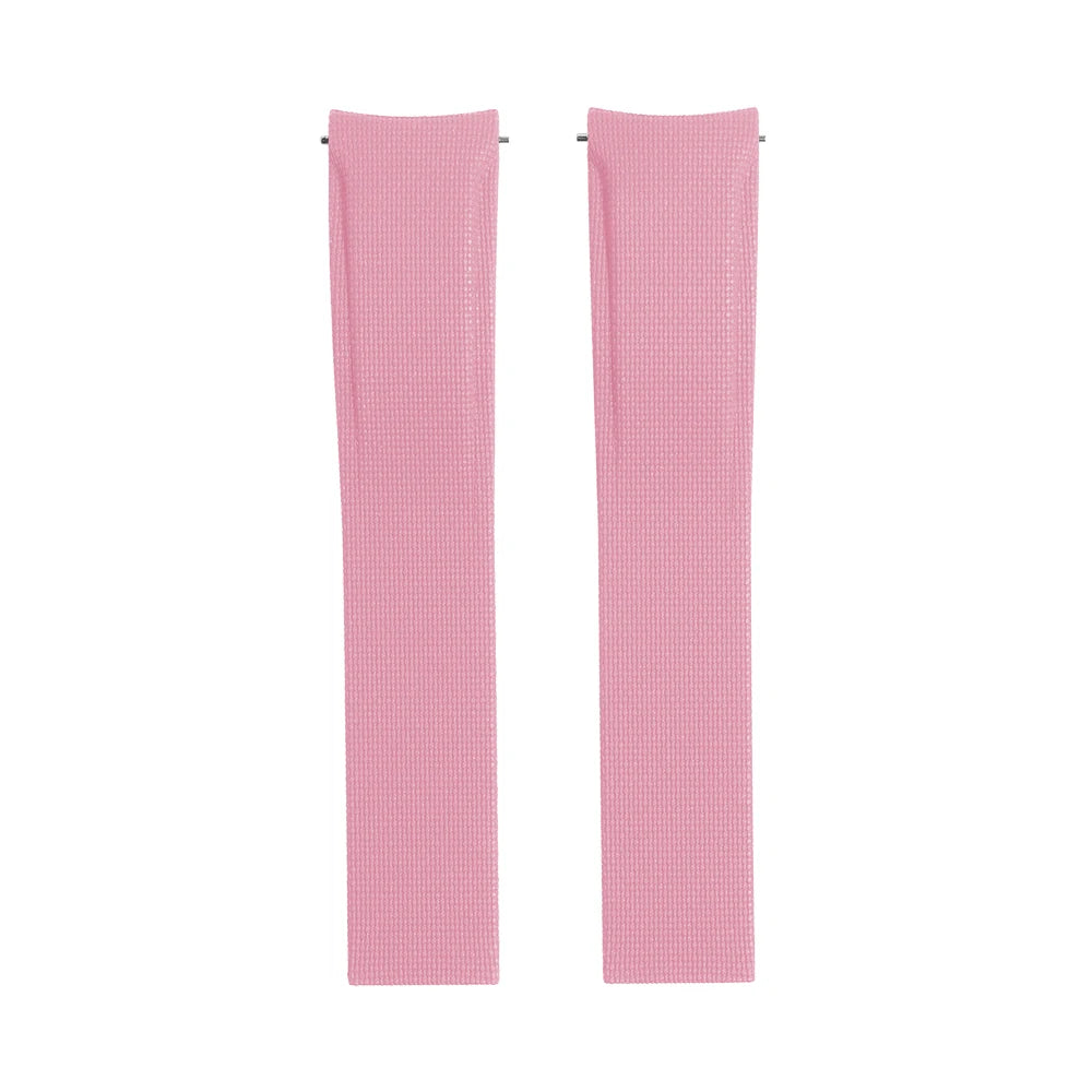 Textile Curved Cut to Size FKM Rubber Strap - Pink 20mm / 21mm / 22mm