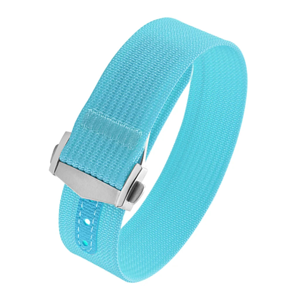 Executive Deployant Clasp Nylon Strap - Sky Blue / 18mm / 20mm / 22mm