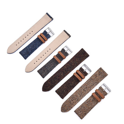 Wool Weave Two Piece Universal Watch Strap - Khaki / 18mm / 20mm / 22mm
