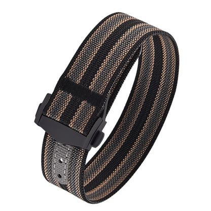 Executive Deployant Clasp Nylon Strap - Black Khaki Grey / 18mm / 20mm / 22mm
