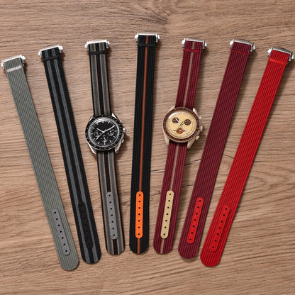 Executive Deployant Clasp Nylon Strap - Black Khaki / 18mm / 20mm / 22mm