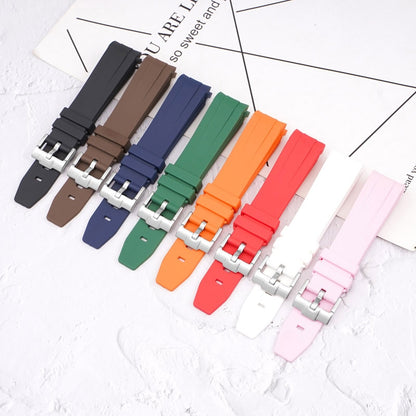 Curved End Rubber Watch Strap for MoonSwatch Speedmaster - Dark blue