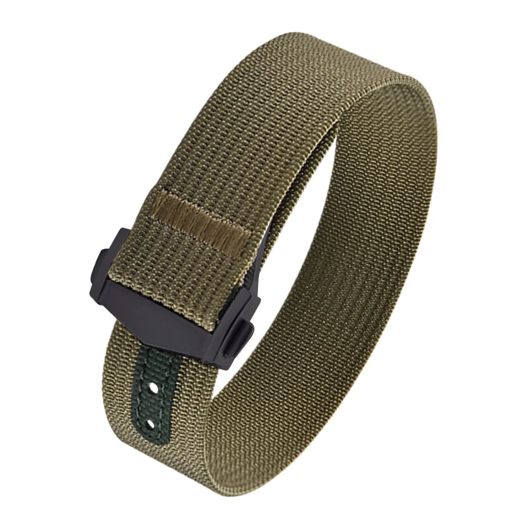 Executive Deployant Clasp Nylon Strap - Green / 18mm / 20mm / 22mm