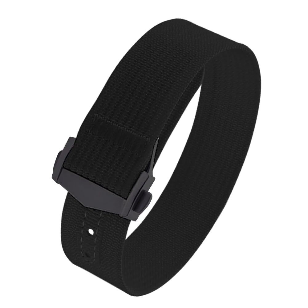Executive Deployant Clasp Nylon Strap - Black / 18mm / 20mm / 22mm