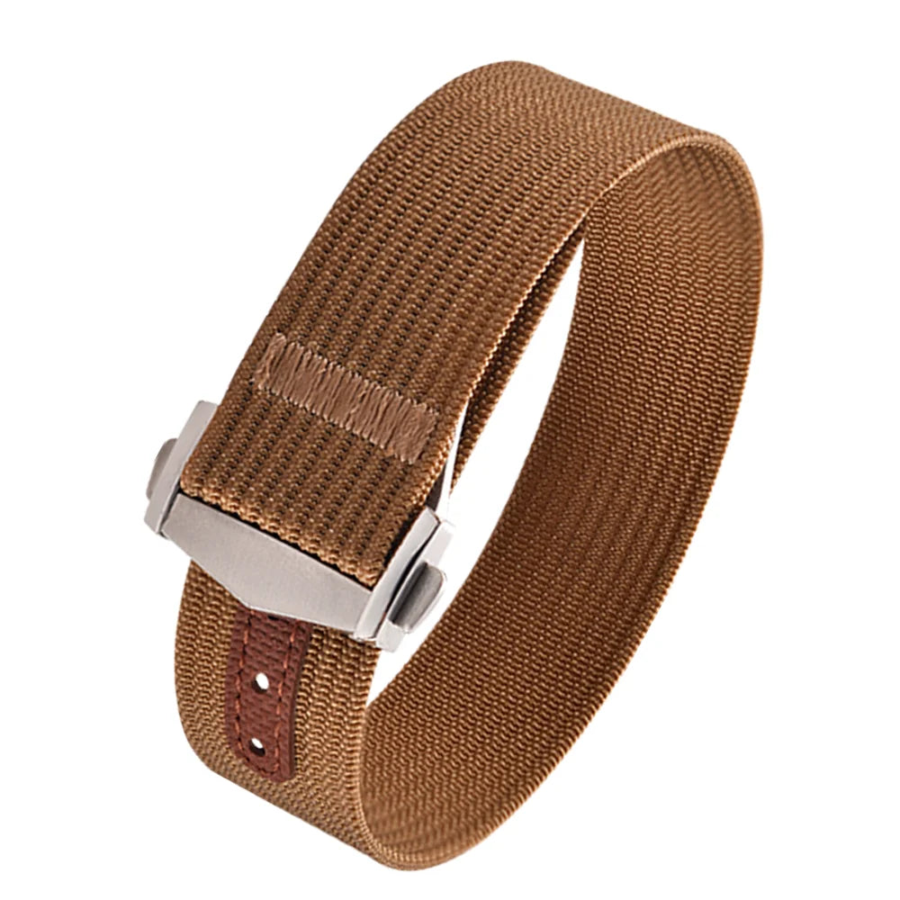 Executive Deployant Clasp Nylon Strap - Brown / 18mm / 20mm / 22mm