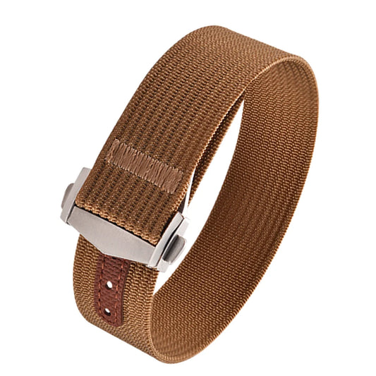 Executive Deployant Clasp Nylon Strap - Brown / 18mm / 20mm / 22mm