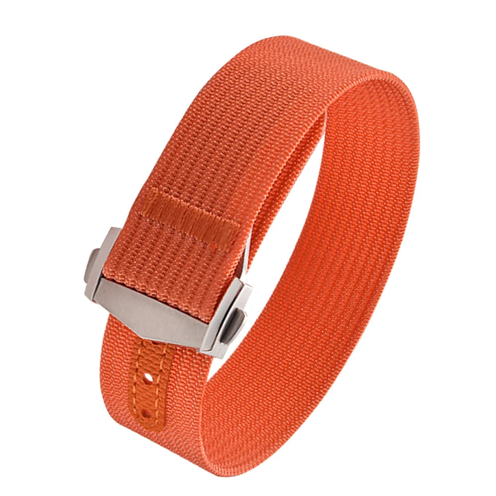 Executive Deployant Clasp Nylon Strap - Orange / 18mm / 20mm / 22mm