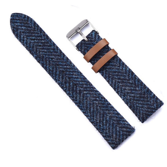 Wool Weave Two Piece Universal Watch Strap - Blue / 18mm / 20mm / 22mm