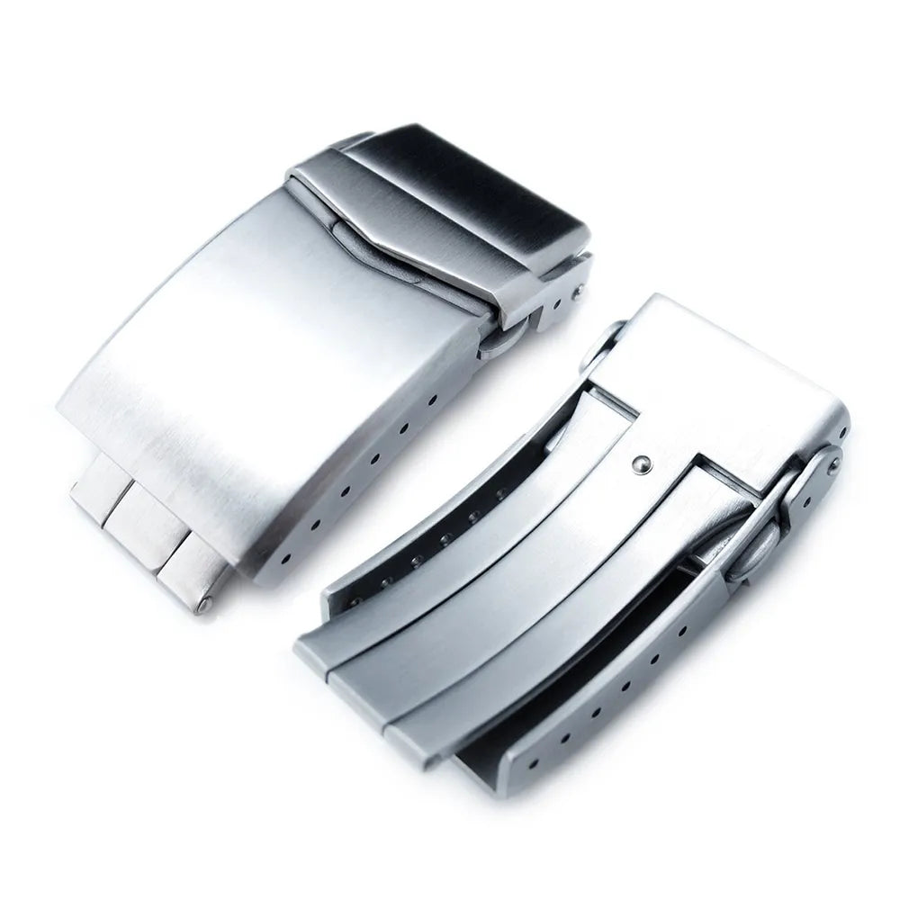 Brushed Stainless Steel Universal Watch Clasp - Silver / 18mm / 20mm / 22mm