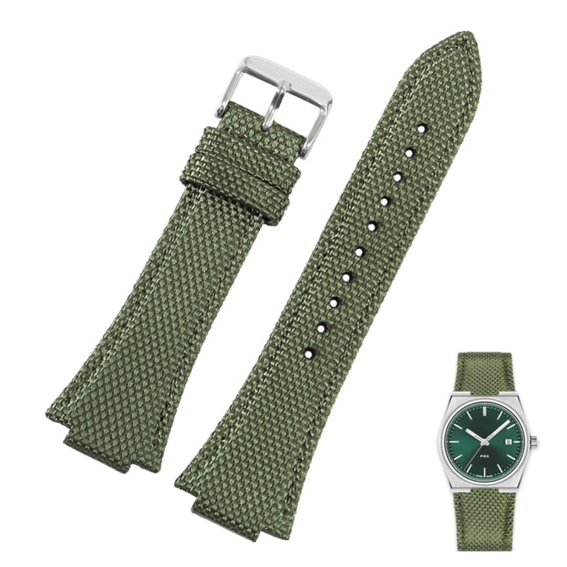 Canvas Strap For Tissot PRX (40mm) - Green