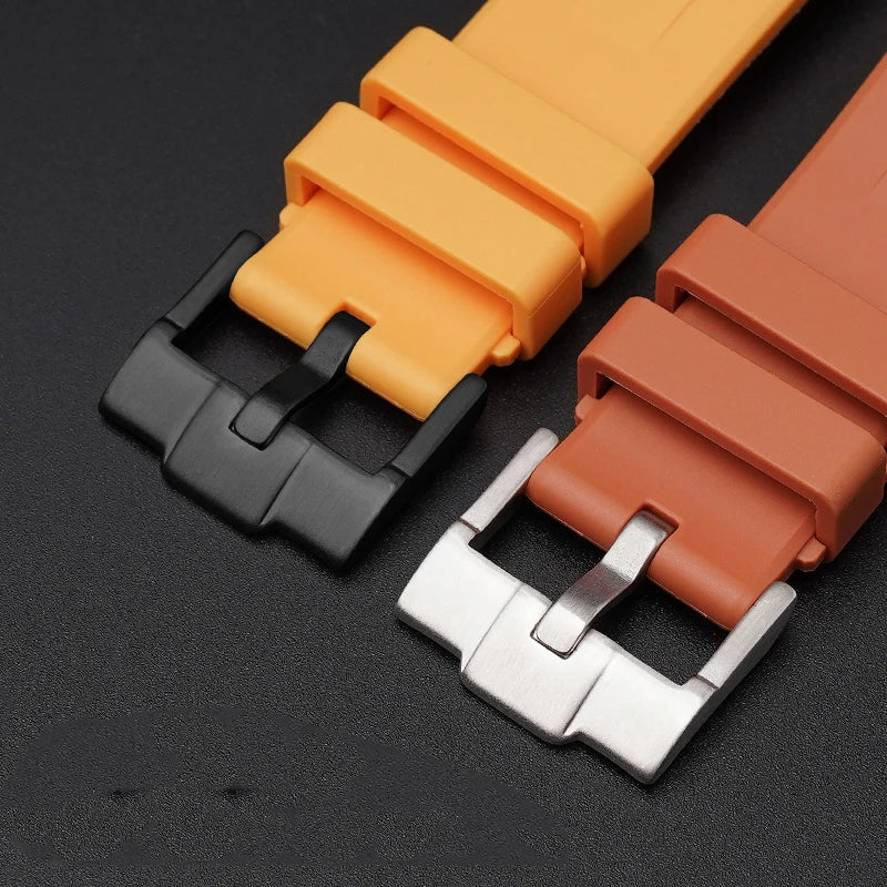 Curved Rubber Watch Strap for Swatch X Blancpain - White