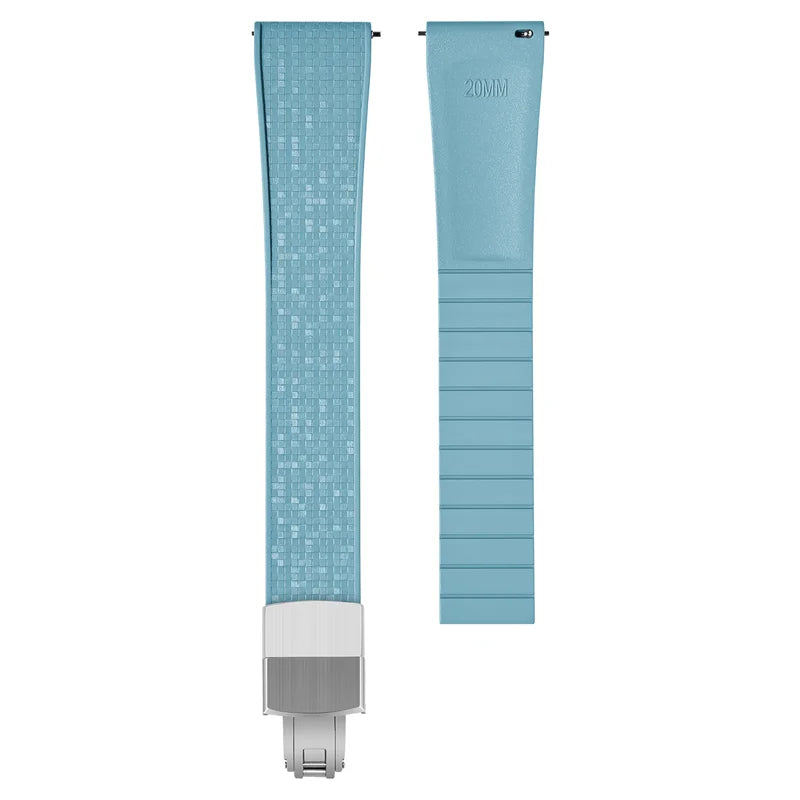 Matrix Cut to Size FKM Rubber Strap - Light Blue 18mm / 19mm / 20mm / 21mm / 22mm