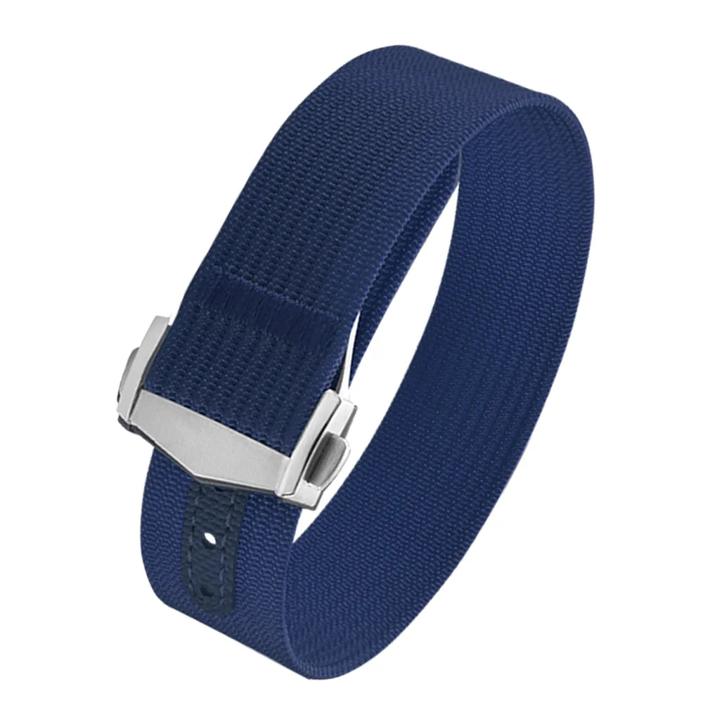 Executive Deployant Clasp Nylon Strap - Blue / 18mm / 20mm / 22mm